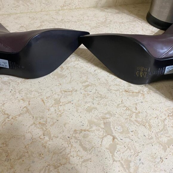 Schutz NIB Mikki Leather Block-Heel Booties (Orig.$235) w/tax (Size 10B) BROWN - Picture 6 of 6